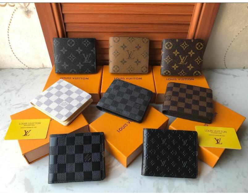 

GGLVLOUISVITTONYSLVUTTON Designers Paris plaid style Mens Wallet Credit Card Holder Purse Men Wallets Designer billfold Luxury Handbags Purses, Brown 1