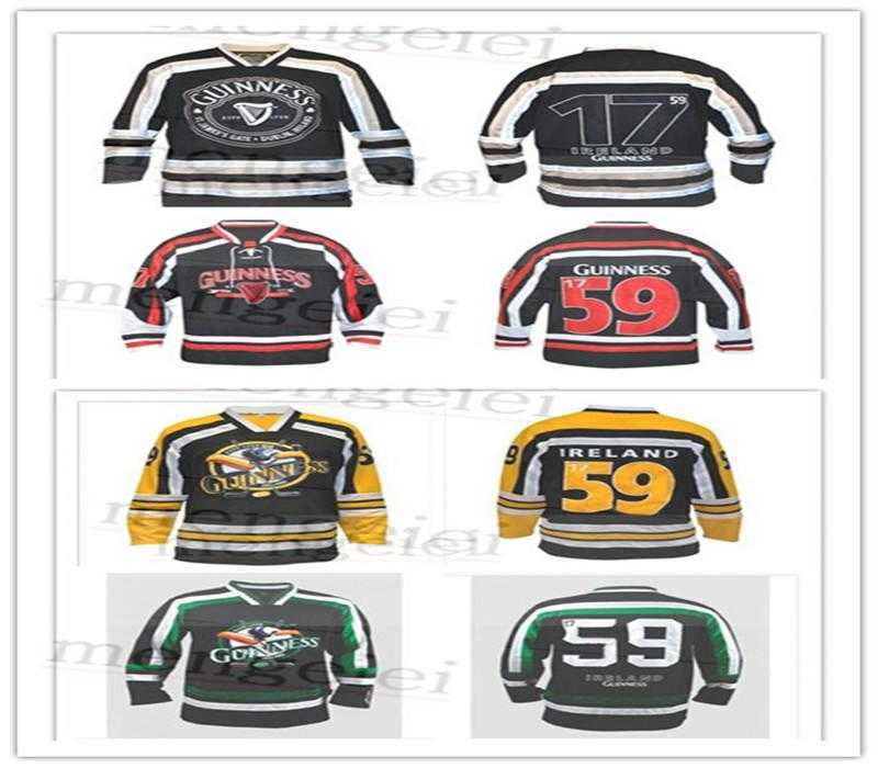 

Custom 2020 Vintage Ireland Guinness Touca 59 Hockey Jersey Embroidery Stitched Customize any number and name Jerseys, Picture color