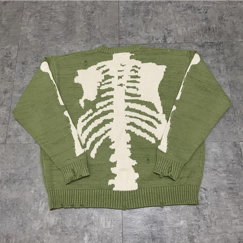 

Skeleton Bone Printing Kapital Sweater Men Women Crewneck, White;black