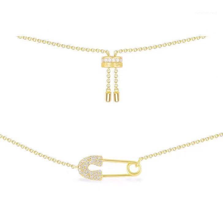 

3pcs Gold Filled Micro Pave Cz Pin Necklaces & Pendants Chains