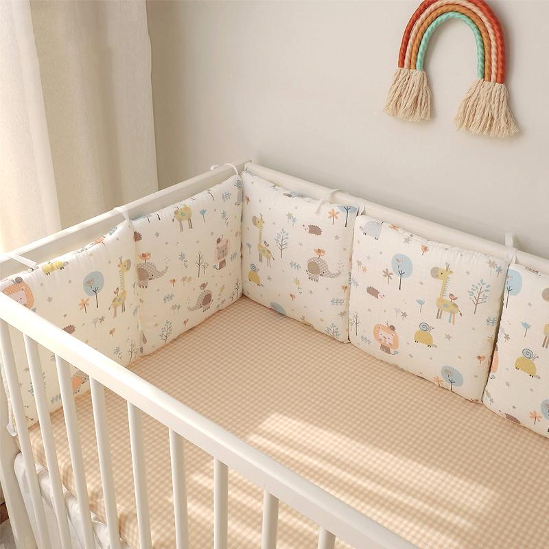 

Bedding Sets 6pc/set Crib Protection Pad Square Bed Surrounding Decoration Printed Pillow Circumference Bumper Baby Set