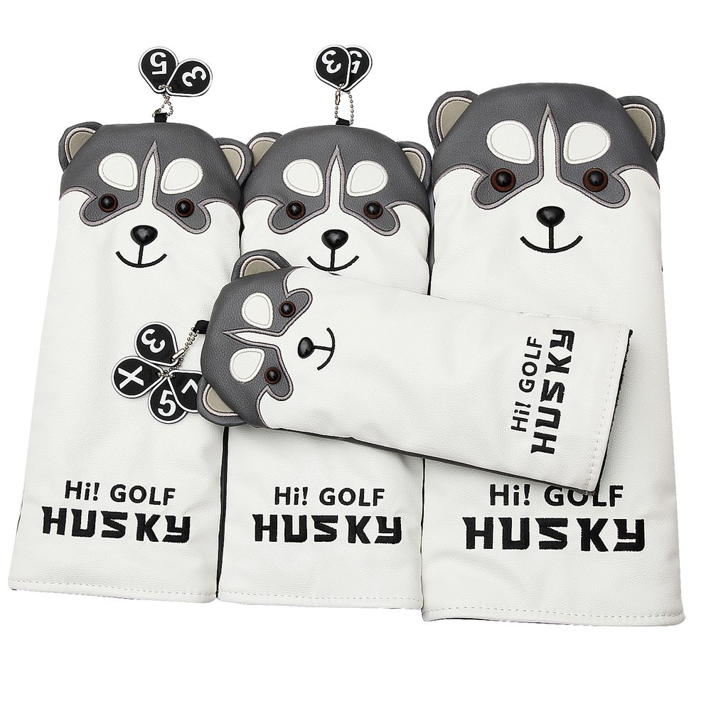 Husky PU Golf Club Headcover for Driver Fairway Wood Hybrid Cover Covers-image-672013206