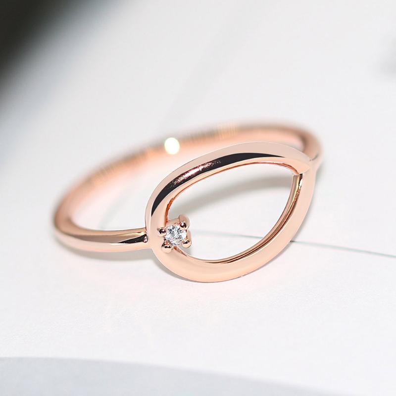 

Cluster Rings Creative Water Drop Shaped For Women Simple Copper Rose Gold Color Party Gift Fashion Jewelry R907, Golden;silver
