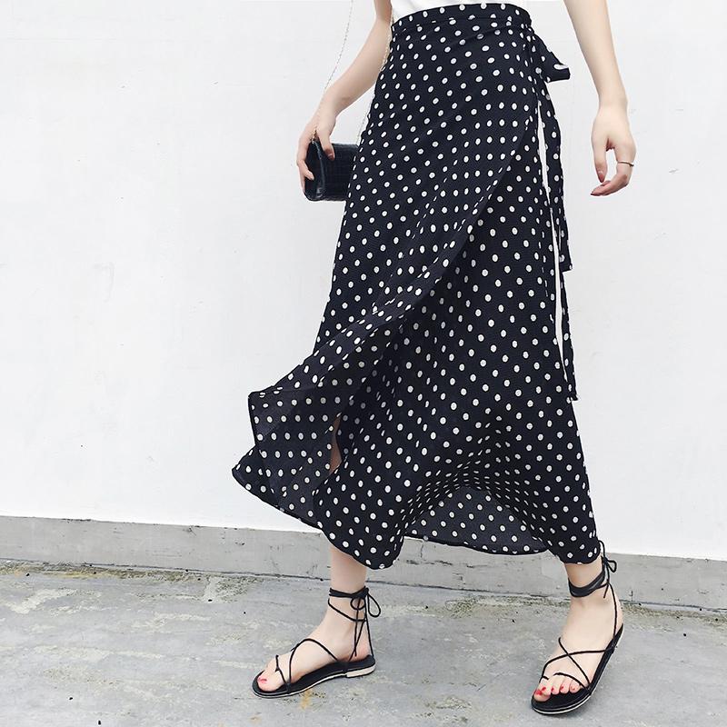 

Colors 2021 Bohemian High Waist Floral Print Summer Skirts Womens Boho Asymmetrical Chiffon Skirt Maxi Long For Women, 19