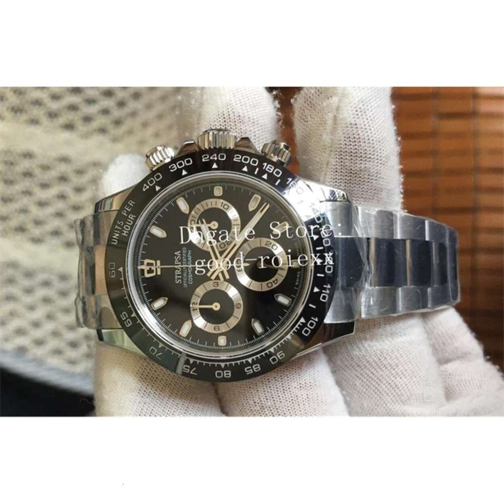 

Mens Chronograph Watches Men's Automatic Cal.4130 Watch 904L Steel Ceramic KIF Shock Absorber Cosmograph Men Sport 116506 Eta Wris donatella, Black