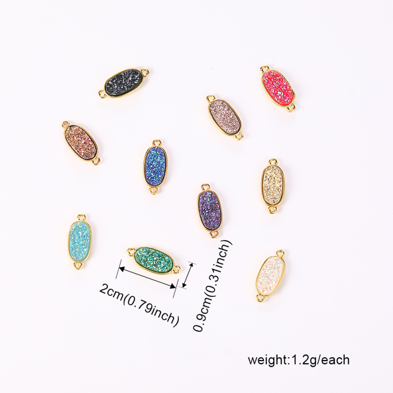 

Gold Plated Colorful Oval Resin Charm Pendant for Necklace Bracelet Making 10pcs/Bag