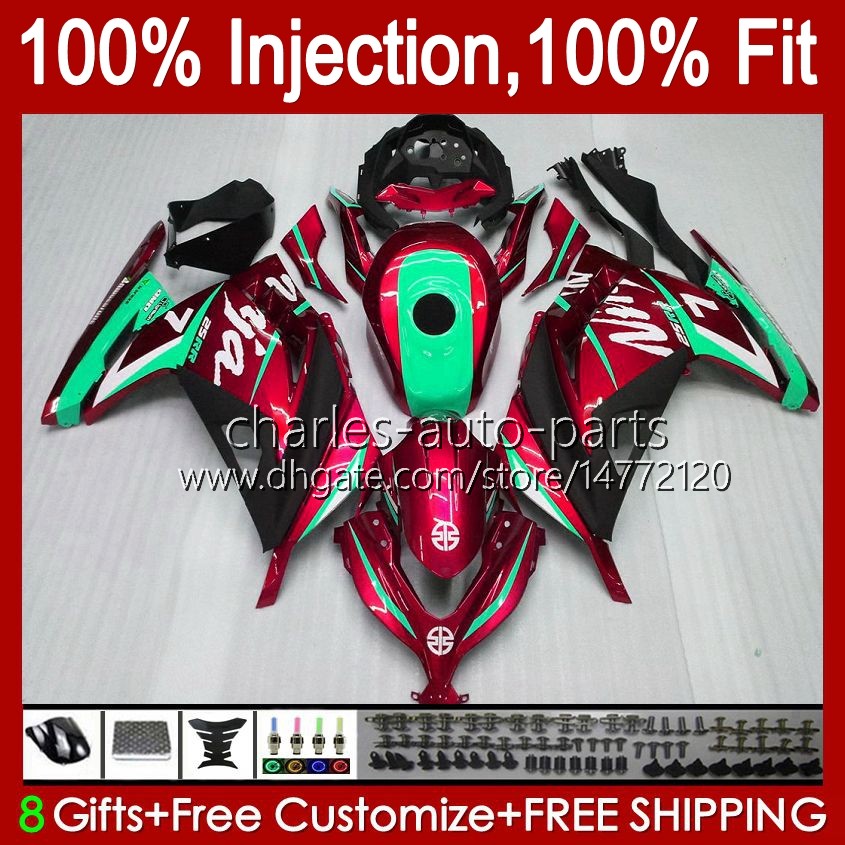 

Injection mold Fairings For KAWASAKI EX300 ZX3R ZX 300R ZX 3R 13 14 15 16 17 27HC.77 EX300R EX-300 ZX-3R ZX300R ZX-300R 2013 2014 2015 2016 2017 OEM Bodys Kit wine red new, No. 1