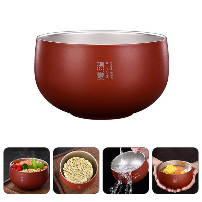 

1pc Stainless Steel Bowl Rice Home Noodle Kitchen Tableware Bowls