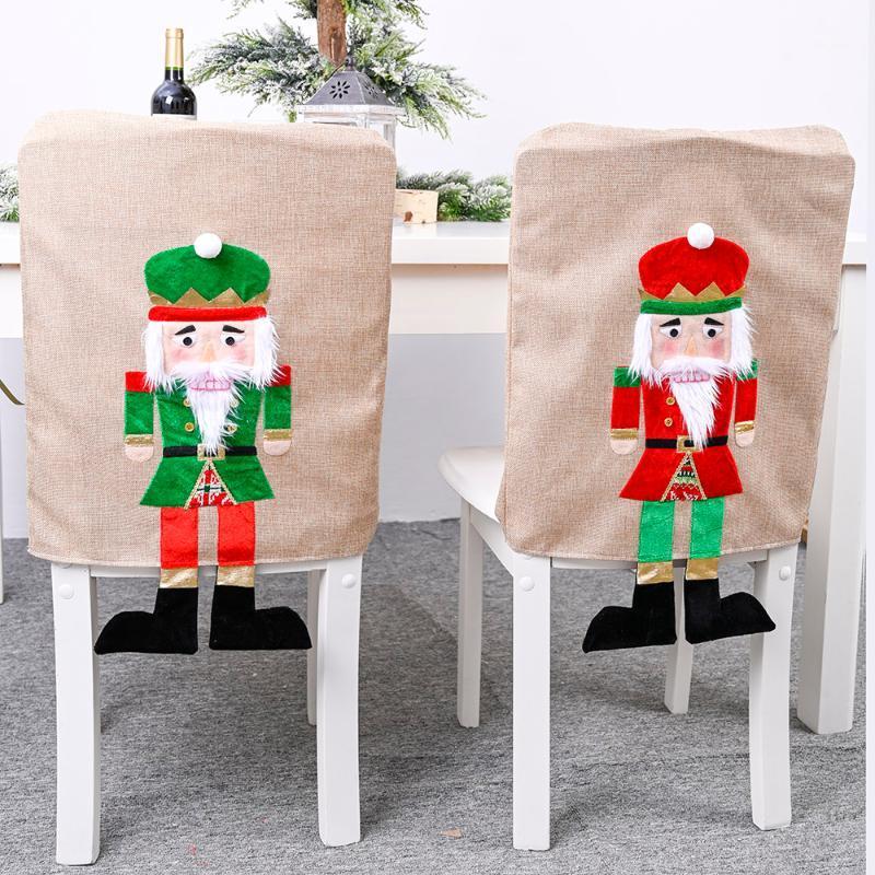 NDBGR Christmas Chair Covers Kitchen Decor Triangle Shape Party Decor Dinner Table Chair Back Home,Light Blue 