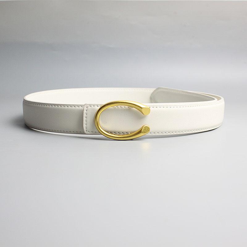 

Belts C-button Decorative Belt European And Simple Oval Women With Jeans Skirt Casual Board Buckle Versatile Cow, Black;brown