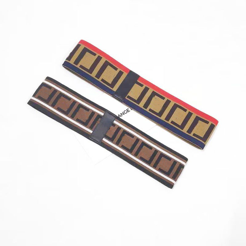 

Lots Style Designer Black Red White Brand Double Letter prind Headbands stripe Elastic Headband for Women and Men Luxury Sport Hair Bands Gi, Silver