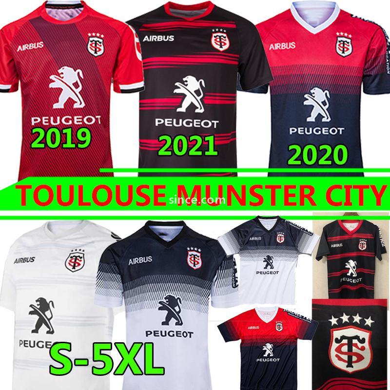 

Toulouse Munster city Rugby Jerseys 2021 New Home Away 2020 STADE TOULOUSAIN 2019 League jersey Lentulus Shirt Leisure sports Training top, Black;gray