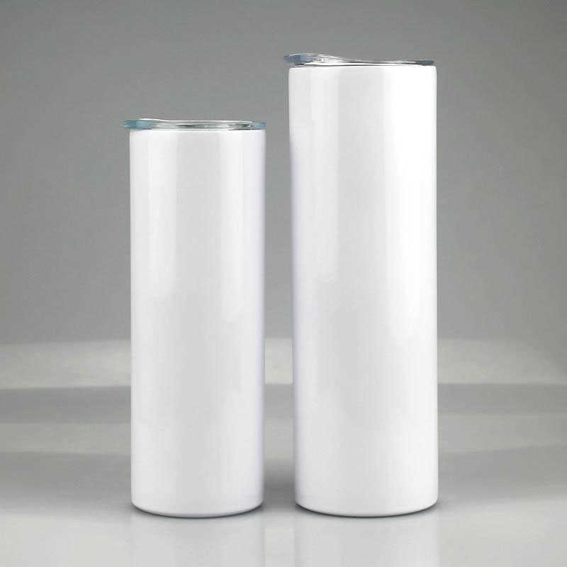 

Sublimation Straight Tumbler 20oz Stainless steel blank white cup with lid Cylinder bottle free fast sea shipping DAP148
