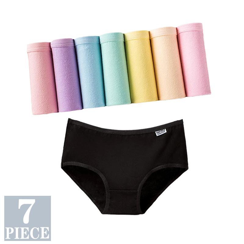 

Women's Panties 7PCS For Women Girls Underwear Cotton Cueca Calcinhas Sexy Lingerie Breathable Briefs Female Plus Size Pantys, Black;pink