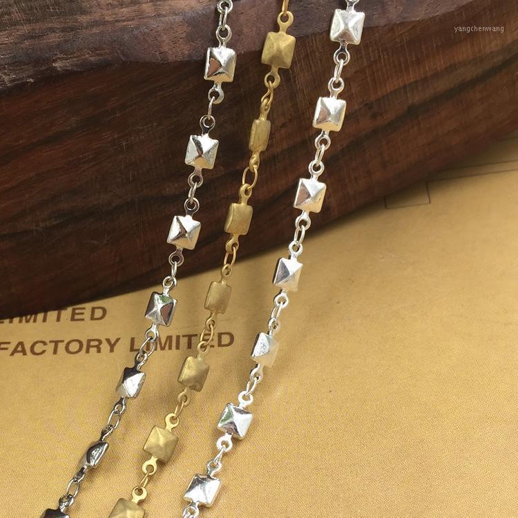 

Whole Sales 4 Meters Square Rivet Design Link Handmade Chain For Making Necklace Chains