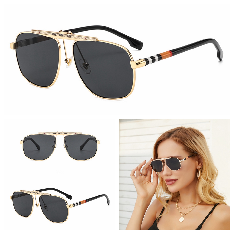 

Classic retro Square Sunglasses For Men Fashion Luxury Brand Designer Metal Frames Sun Glasses Women