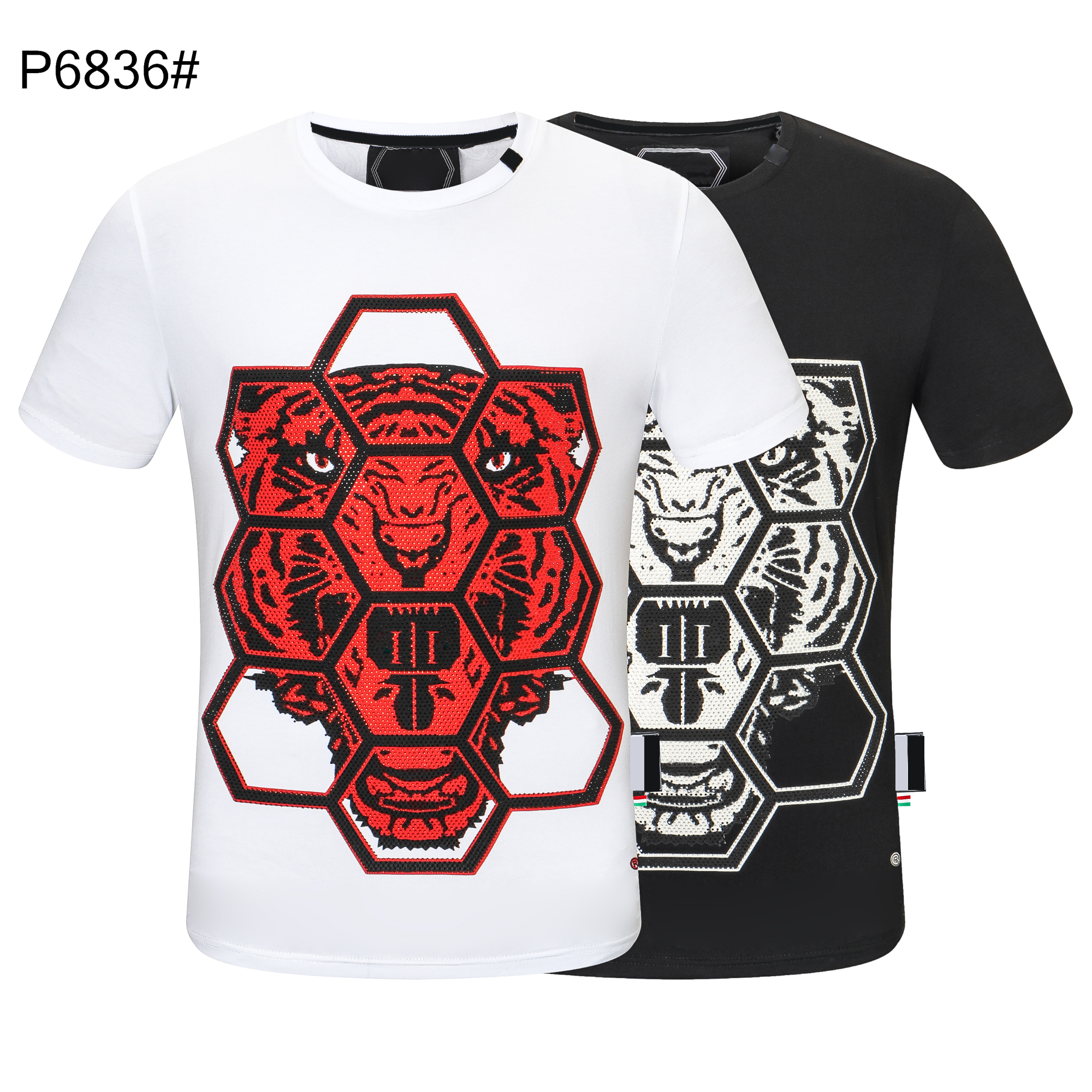 

Men SKULL T shirt Geometric Pattern Summer Casual Tee Fashion Ins Style Top Streetwear Loose High Quality Sport Hip-hop Mature Trendy T Shirts 05, More styles 897454564