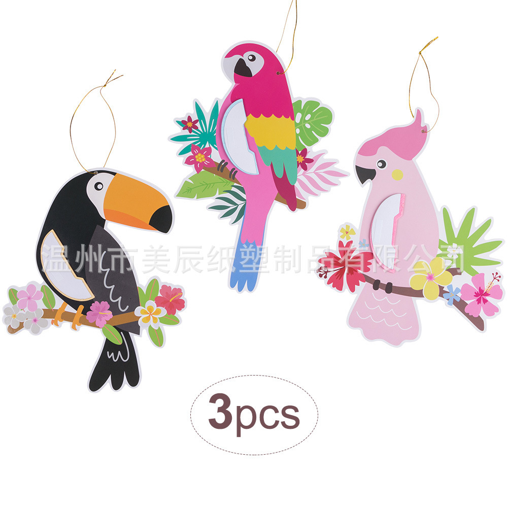 

tropical bird pendant parrot honeycomb hawaiian jungle kindergarten window party layout