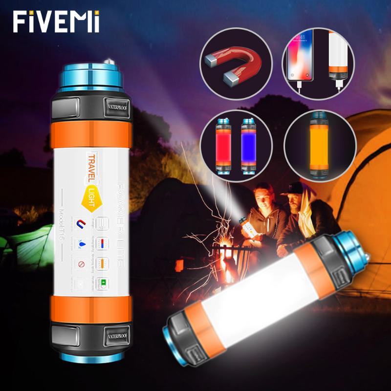

Multifunctional LED Camping Lantern Tent Light Lamp Work Fishing Warning Rechargeable Waterproof Flashlights Torches