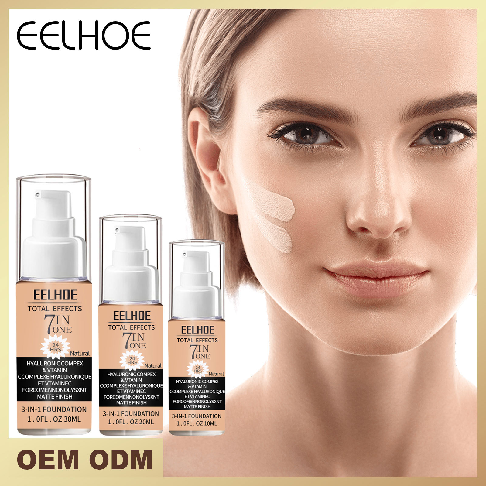 Free freight EELHOE OEM ODM Concealer liquid foundation waterproof oil-proof sweat-proof long-lasting makeup moisturizing natural-image-749076838