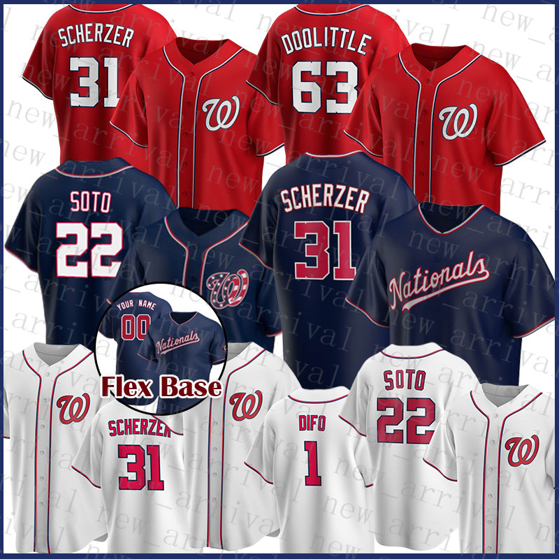 

Washington Baseball Jersey Nationals Custom 22 Juan Soto Flex Base 31 Max Scherzer 7 Trea Turner Bryce 6 Anthony Rendon 34 Harper Zimmerman, Custom(guomin