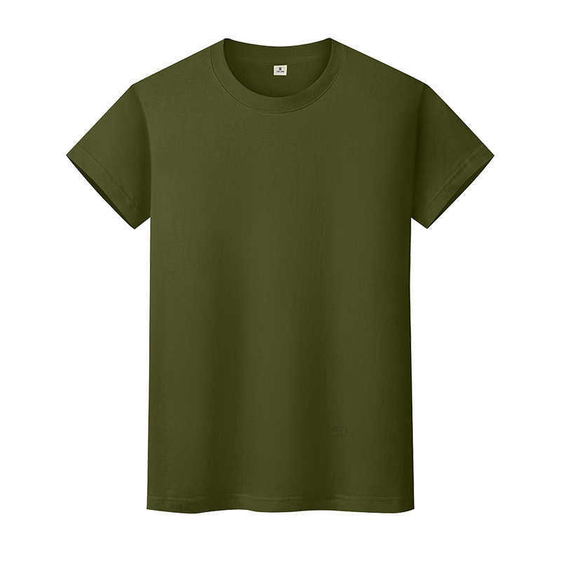 

men and women round neck solid color T-shirt summer cotton bottoming short-sleeved half-sleeved KHWVNi