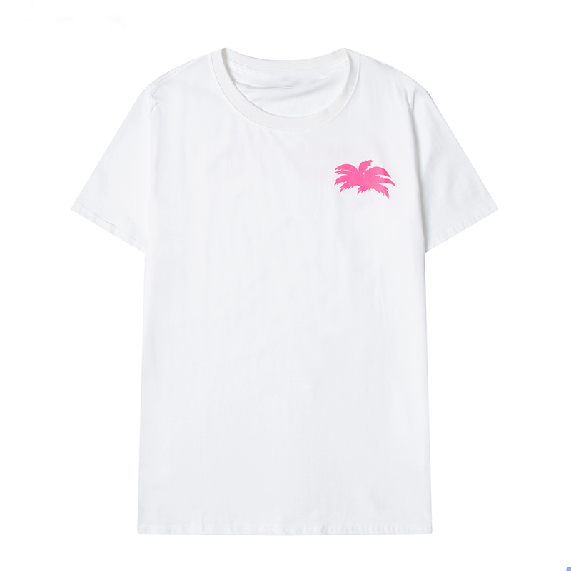 

2021ss Summer Men And Womens T shirts Stylist Tees same palm palms angels Printed short sleeve truncated bear coconut tree T-shirt, White