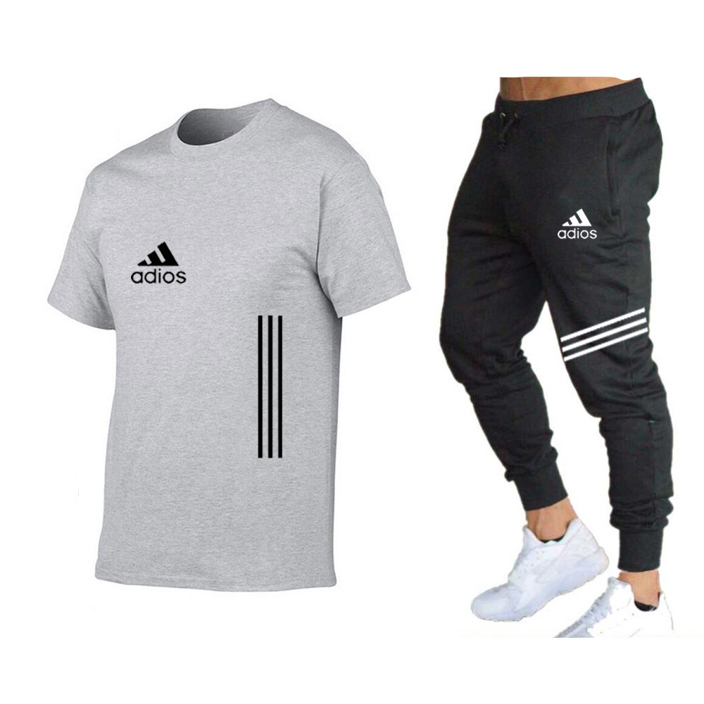 

2022 summer Designer T-Shirts Tracksuits Man's Fitness Running Sport Suits Basketball boy trendy brand Male T shirt Jogger men clothing, Gray