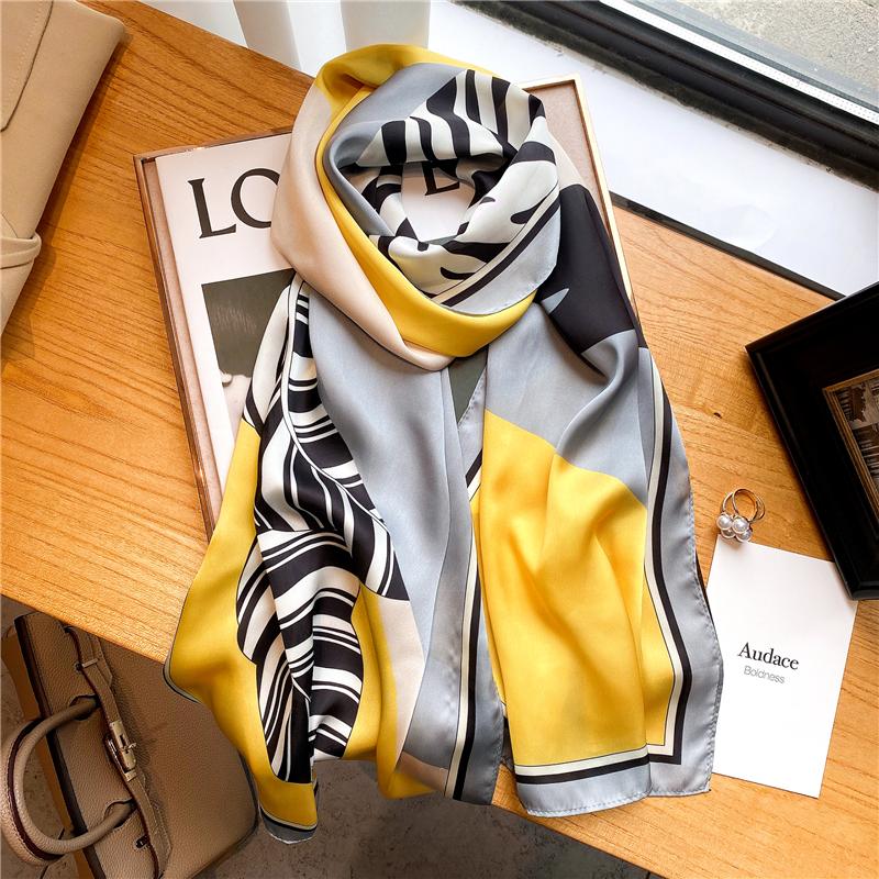 

Scarves Luxury Design Silk Skinny Scarf Women Hijab Muslim Headband Bandana Shalw Wrap Neckerchief Female Hair Band Belt Foulard Echarpe