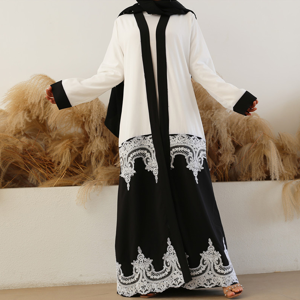 

Eid White Arabic Abaya Muslim Dress Plus Size Turkey Kimono Cardigan Hijab Islam Clothing Abayas for Women Caftan Dubai Kaftan