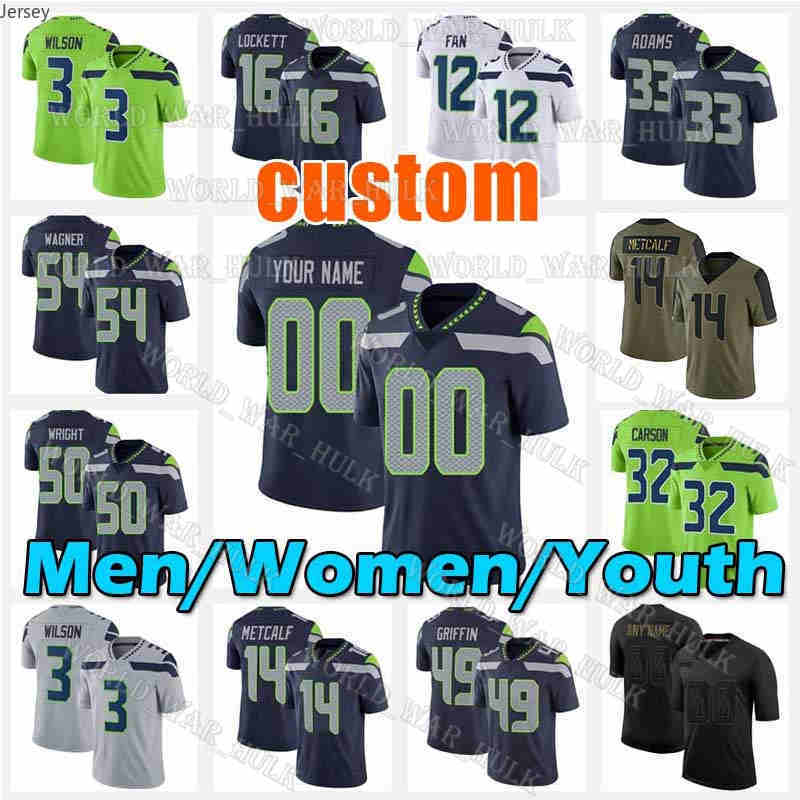 

DK Metcalf football jersey Jamal Adams Tyler Lockett Chris Carson Bobby Wagner Russell Wilson Seattle''Seahawks''Fan Michael Dickson Geno Smith Marshawn Lynch, Custom men (h y)