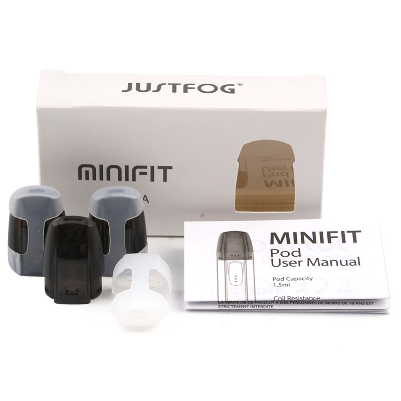 

Justfog MiniFit Pod 1.5ml Refillable Cartridge With 1.6Ohm Coil For MiniFit Starter Kit 3pcs 1 box