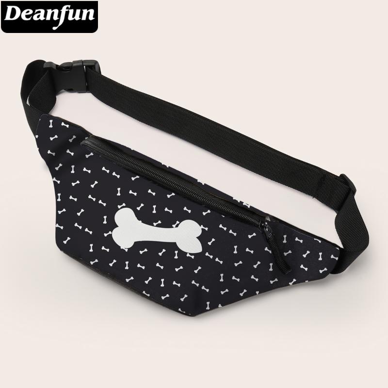 

Deanfun Fashion Fanny Pack For Women And Men Bone Printed Black Waist Bag Traveled Belt 18063 Bags