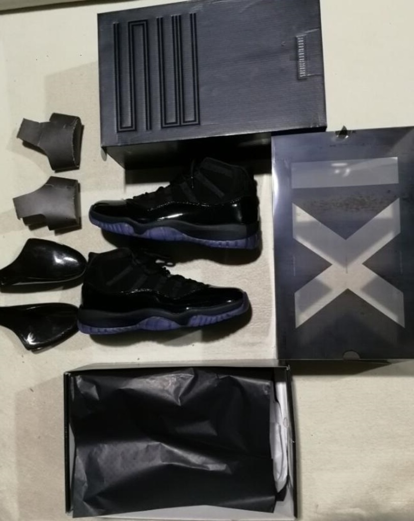 

Cap And Gown Blackout 11s prom night 11 Real carbon fiber Top Quality Gym Red Gamma blue Midnight Navy Basketball shoes Concord 11 With Box, Color-4-midnight navy
