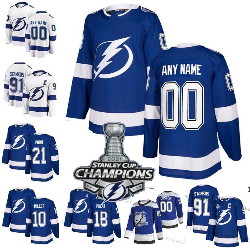 

2021 Stanley Cup Champion Steven Stamkos Jersey Tampa Bay Lightning Johnson Point Palat Kucherov Hedman McDonagh Vasilevskiy Reverse Retro, White mens s-3xl