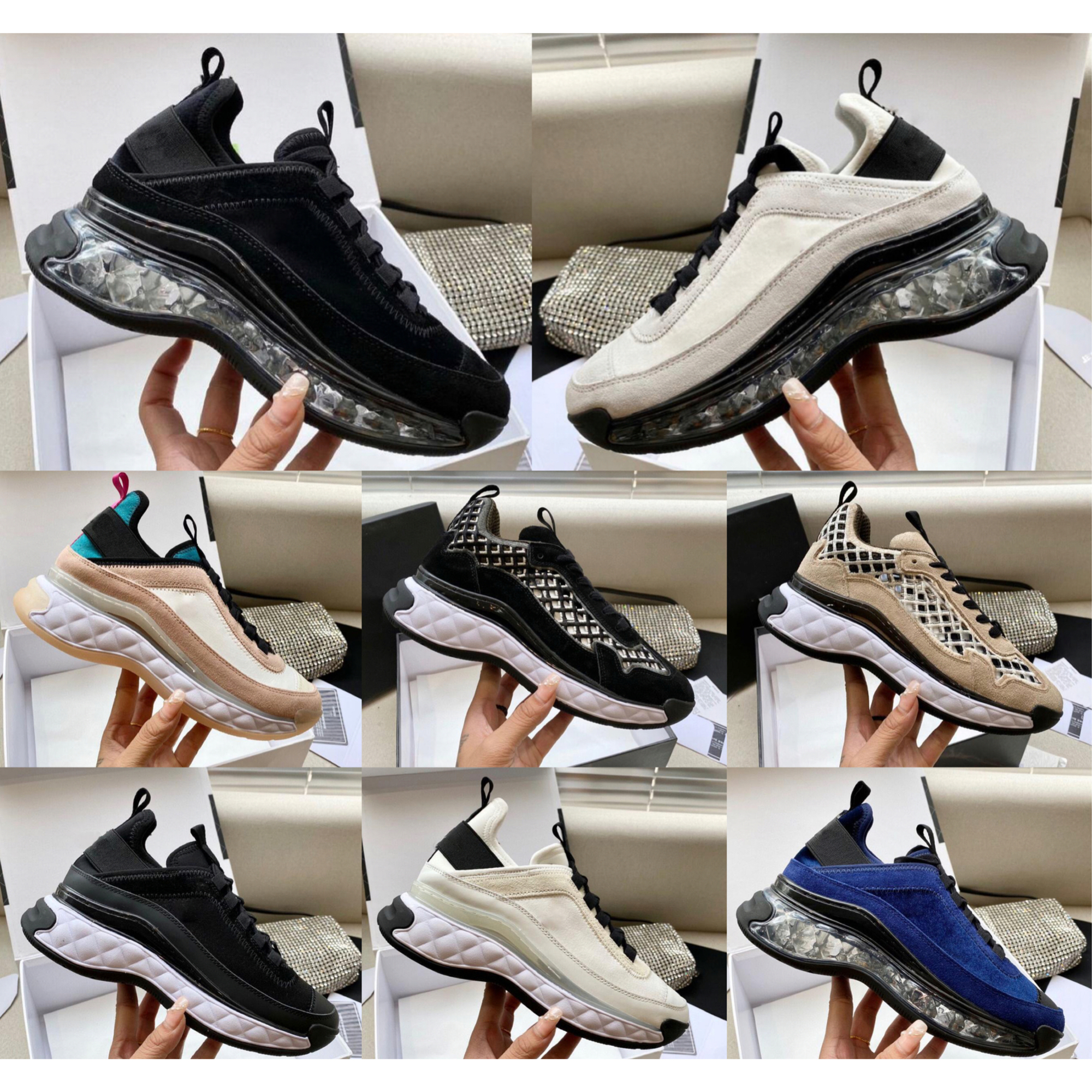 

Top Designer Luxury Sneakers Men Women Shoes Casual Sneaker Man Training Shoes Shock Absorption Air Cushion Party Velvet Thick Bottom Mixed Mesh Fiber High Quality, #13