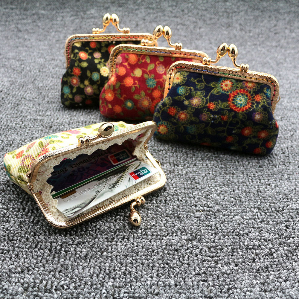 

Fabric SUNFLOWER Bronzing Coin Purse Women's Wallets Bag, Beige