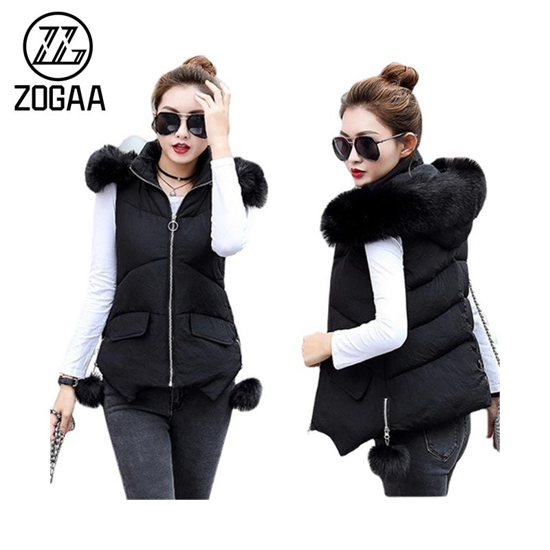 

Women' Down & Parkas ZOGGA Autumn And Winter Cotton Vest Hooded Fashion, Gray