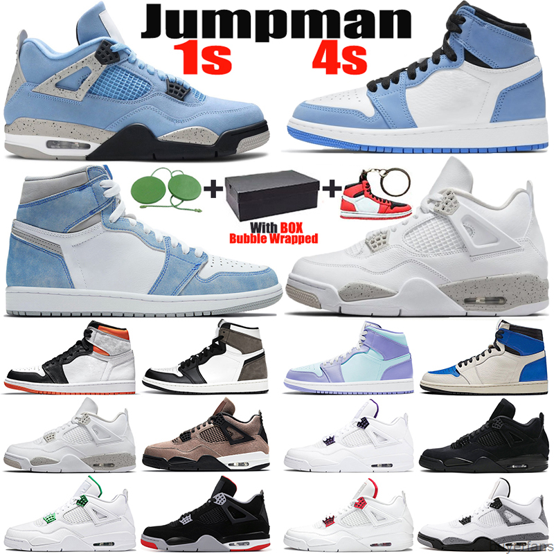 

Basketball Shoes 1s Hyper Royal Court Purple University Blue 4s Black Cat jumpman 1 Red 4 White Oreo men women sports sneakers 36-46