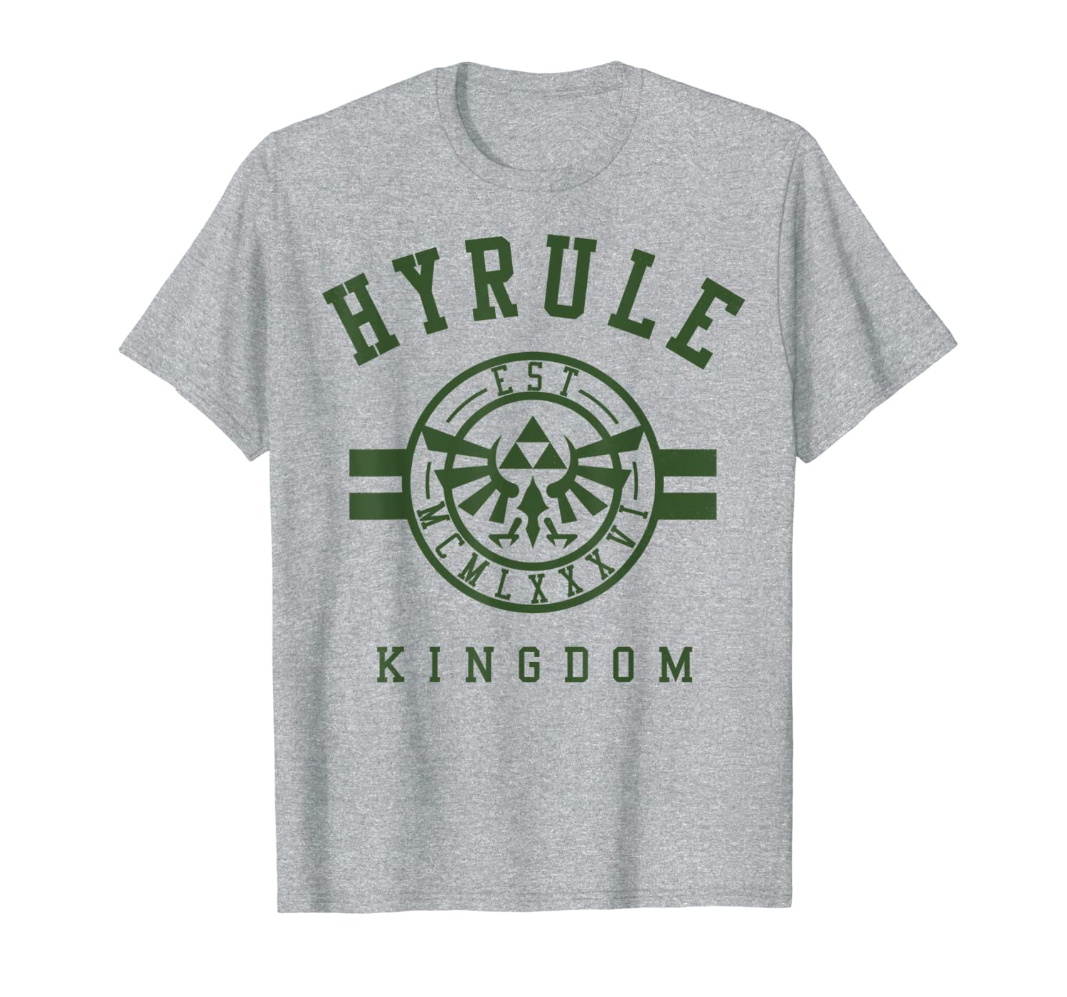 

Nintendo Zelda Hyrule Kingdom Collegiate Est 1986 T-Shirt, White;black