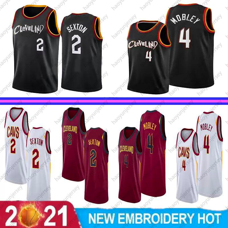 

Collin 2 Sexton Jerseys Evan 4 Mobley Mens Black Red White Basketball Jersey