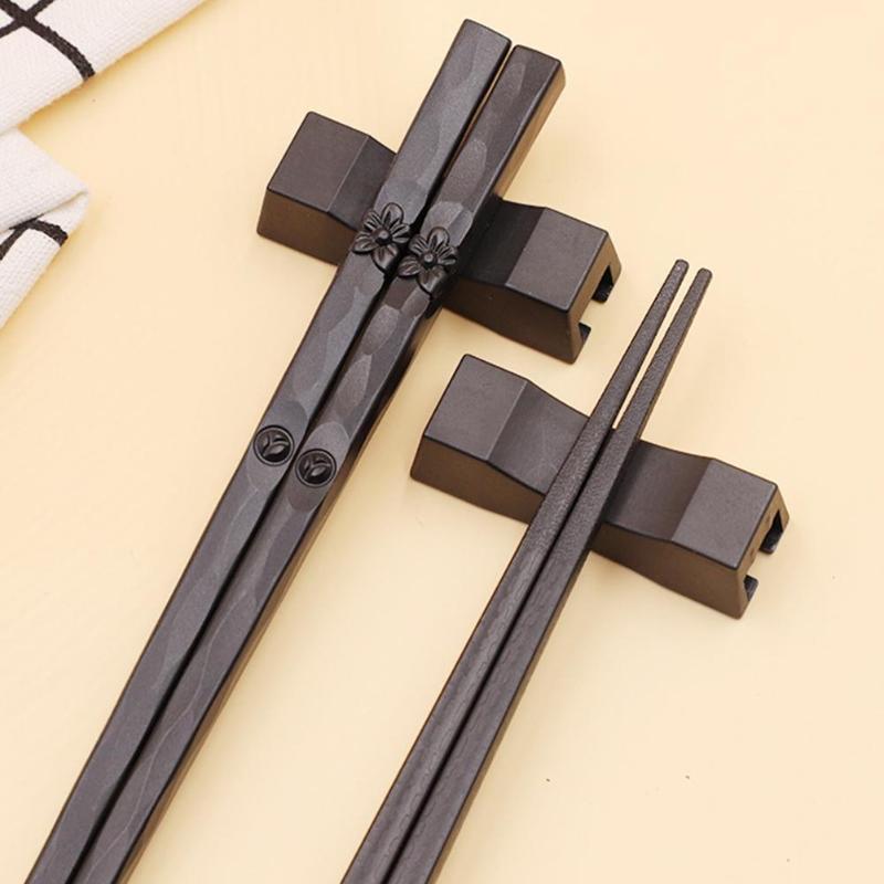

Pair Japanese Chopsticks Alloy Non-Slip Sushi Sticks Chop Chinese Gift Reusable Drop