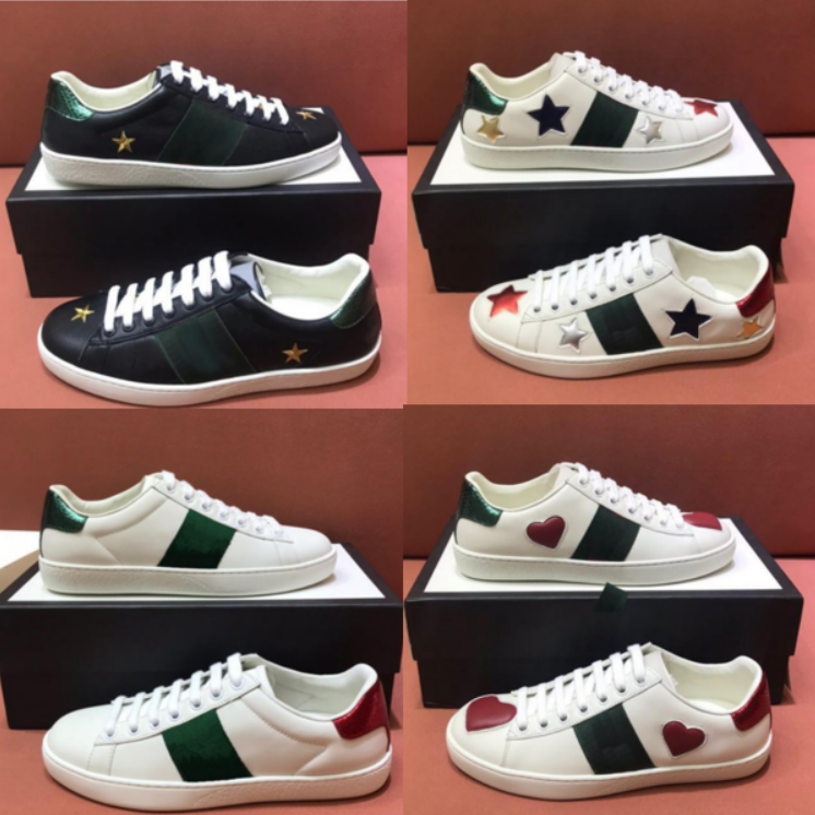 

2021 High Quality Designer Men Women Shoes Classic Stripe Casual Shoe Canvas Splicing Sneakers Animal Embroidery Color Heel air Trainers Size 35-48, Red