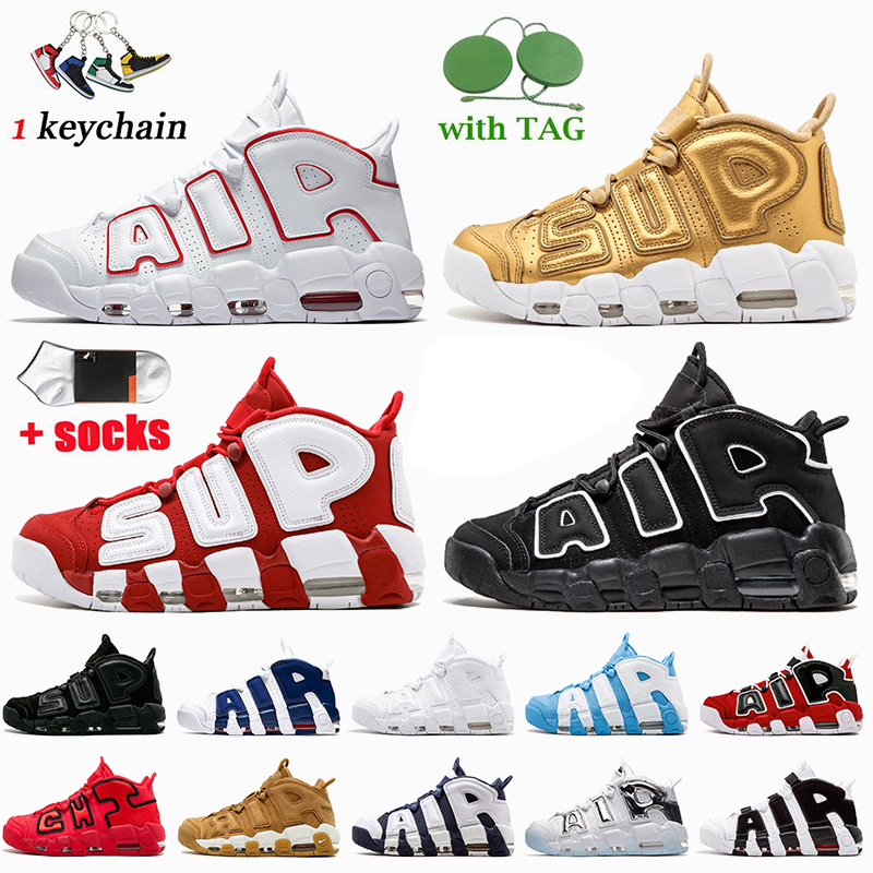 

Top Quality Air More Uptempo Scottie Pippen Women Mens Basketball Shoes Black Varsity Red White Metallic Gold Suptempo Trainers Bulls Hoops Pack UNC Sneakers, A9 bulls hoops pack 36-47