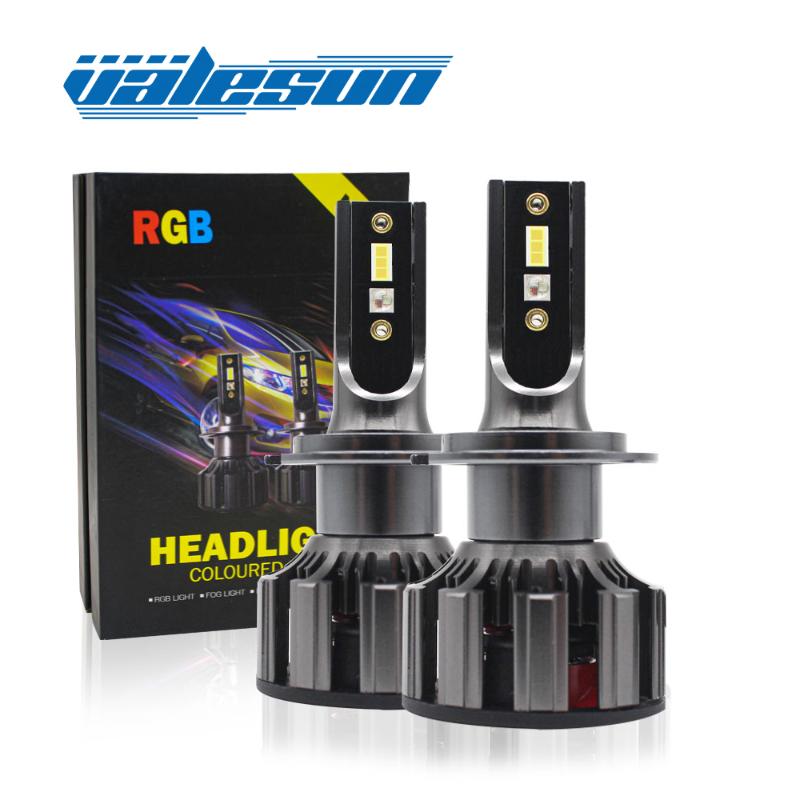 

Car Headlights Valesun LED Bulb RGB Changing With Musical Rhythm 12V Canbus Bluetooth Remote Control