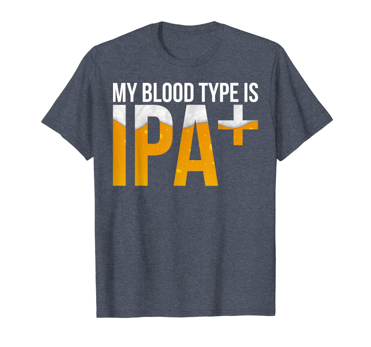 

mens funny drinking my blood type is ipa beer lover t-shirt, White;black