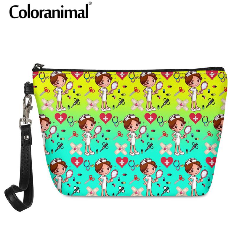 

Coloranimal Gradient Cartoon Mini Make Up Case For Women Protable PU Leather Cosmetic Bag Travel Wash Pouch Sac A Main Bags & Cases
