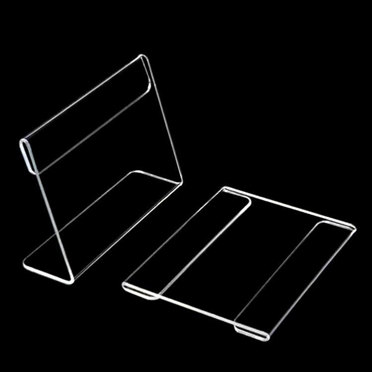 10pcs 60*90mm Acrylic Transparent Desk Sign Paper Label Frame Price Tag Display Business Card Holders Stand-image-754969848