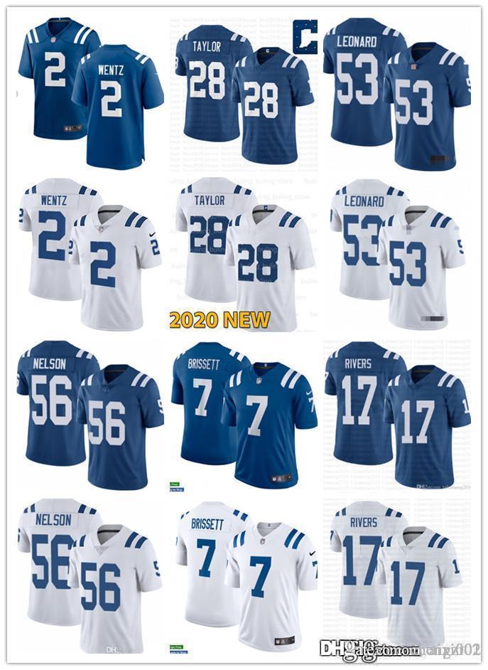 

Men Women Youth Indianapolis Colts 7 Jacoby Brissett 2 Carson Wentz 28 Jonathan Taylor 53 Darius Leonard 56 Quenton Nelson 17 Philip, Black;red