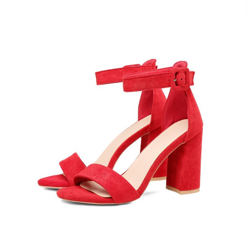 

Dress Shoes Summer 2021 Fashion Metal-Embellished Women's Sandals With One-Button Peep-Toe Heels, Glossy black skin